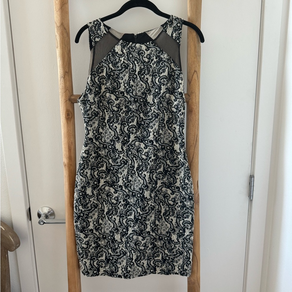 Elegant Black and White Patterned Dress